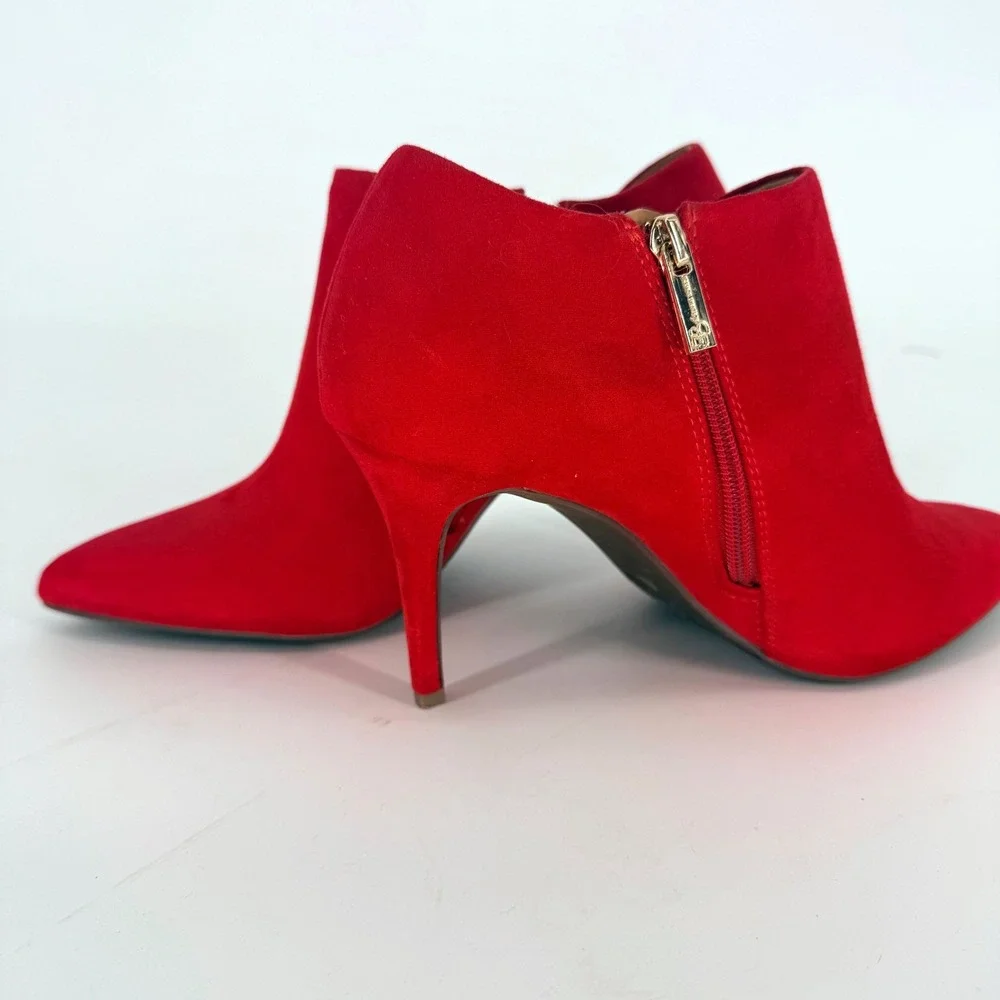 Jessica Simpson‎ Averna3 Red Pointed Toe Stiletto Ankle Booties Womens 9M 4”